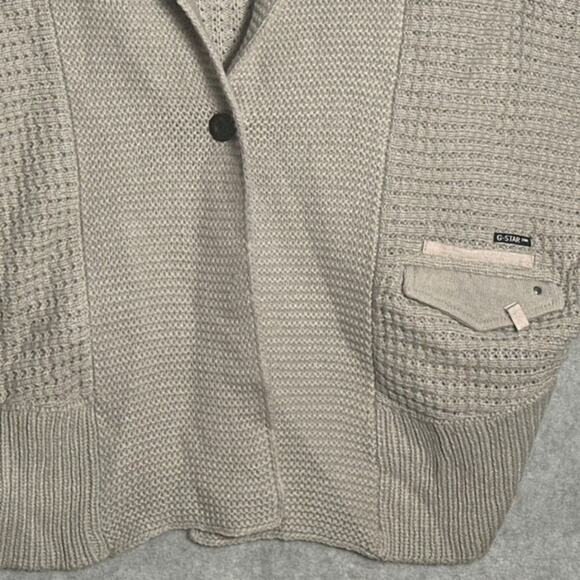 G-Star RAW Womens Small Parasol Shrug Knit Sweater Poncho Cardigan Wool‎ neutral - Picture 12 of 12